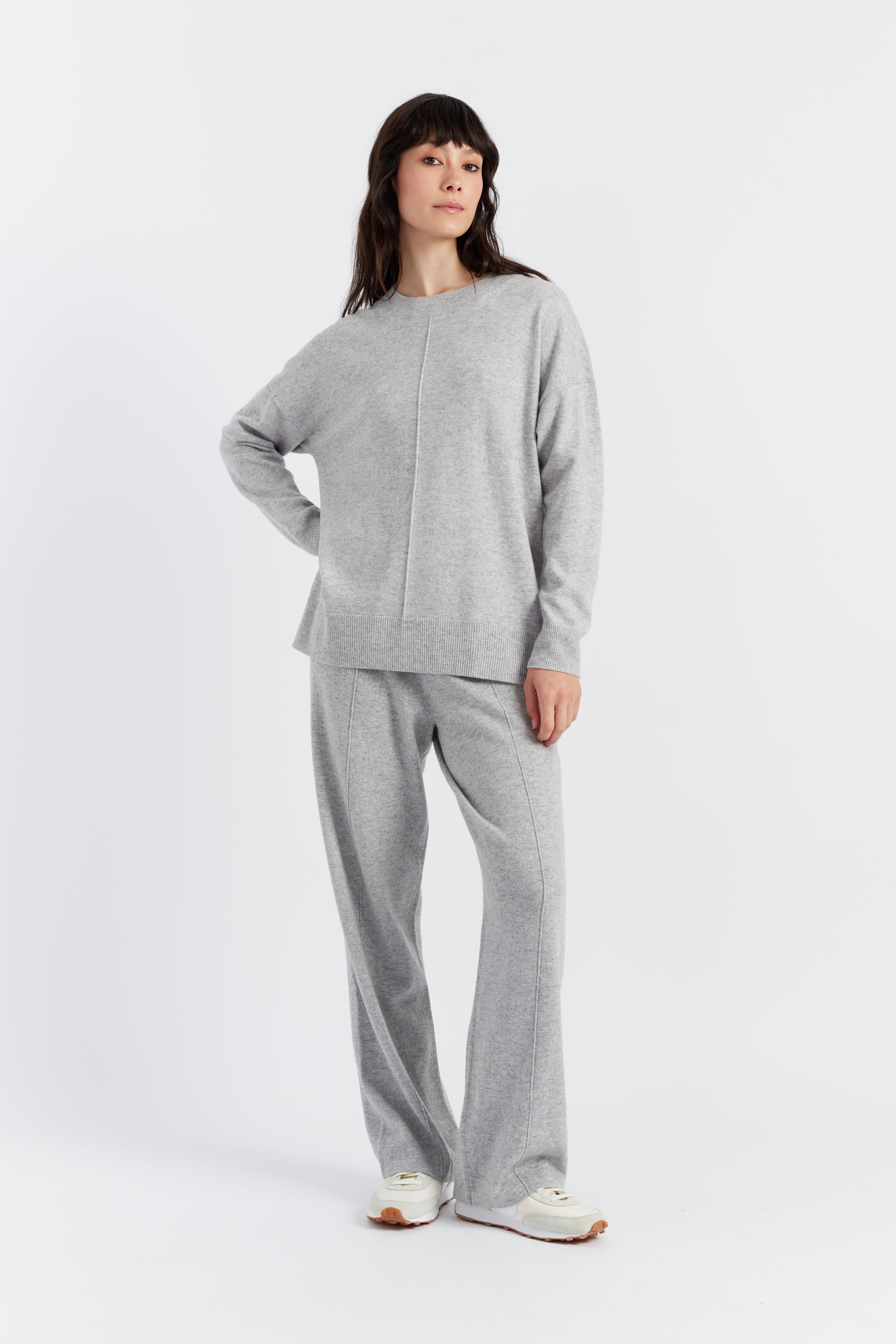 Light-Grey Wool-Cashmere Slouchy Sweater